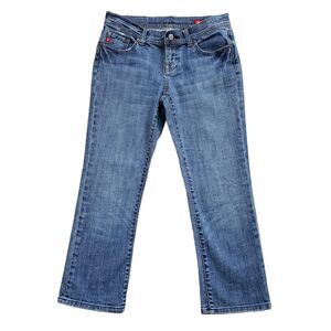 Seven7 Jeans Womens 24 Blue Denim Low RIse Cropped Ankle Y2K